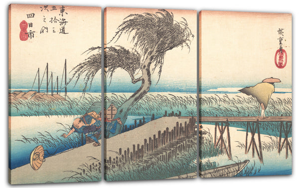 Leinwandbild Utagawa Hiroshige - Mie Fluss bei Yokkaichi