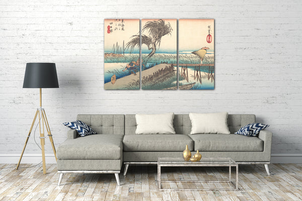 Leinwandbild Utagawa Hiroshige - Mie Fluss bei Yokkaichi