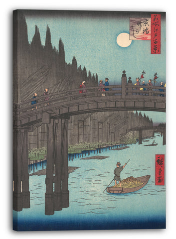 Leinwandbild Utagawa Hiroshige - Bambusmarkt bei der Capital-Brücke