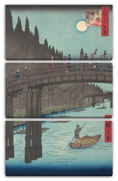 Leinwandbild Utagawa Hiroshige - Bambusmarkt bei der Capital-Brücke