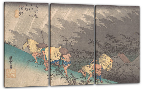 Leinwandbild Utagawa Hiroshige - Regenschauer in Shōno