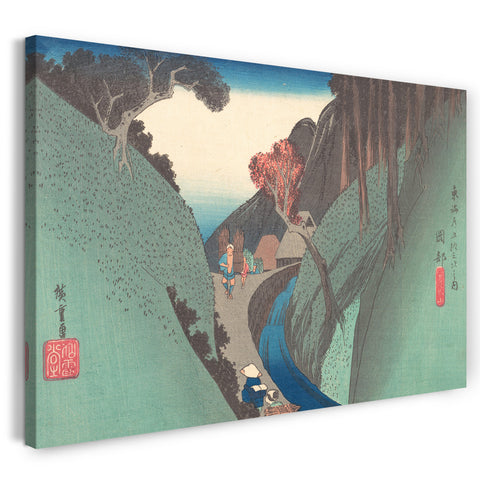 Leinwandbild Utagawa Hiroshige - Utsu-Berg in Okabe