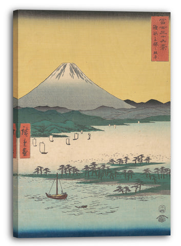 Leinwandbild Utagawa Hiroshige - Kiefern-Hain von Miho in der Suruga-Provinz
