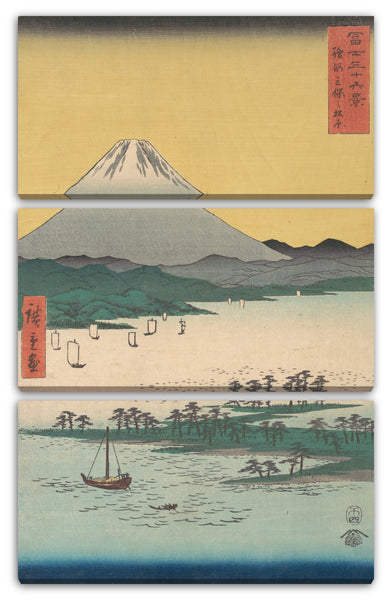 Leinwandbild Utagawa Hiroshige - Kiefern-Hain von Miho in der Suruga-Provinz