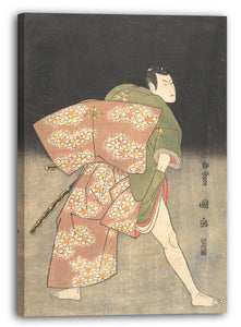 Leinwandbild Utagawa Toyokuni I - Bandō Minosuke (Mitsugorō III) in der Rolle eines jungen Samurai