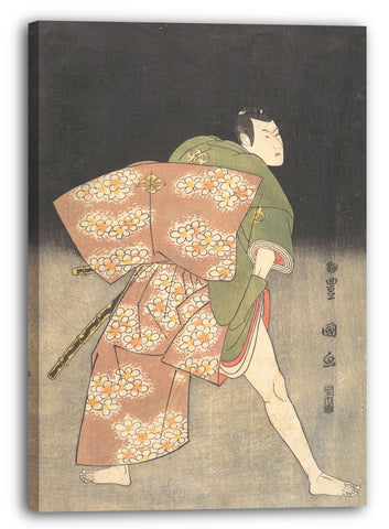 Leinwandbild Utagawa Toyokuni I - Bandō Minosuke (Mitsugorō III) in der Rolle eines jungen Samurai
