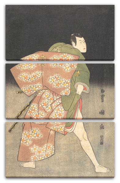Leinwandbild Utagawa Toyokuni I - Bandō Minosuke (Mitsugorō III) in der Rolle eines jungen Samurai