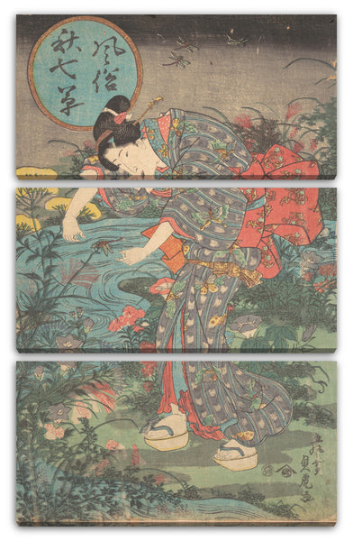 Leinwandbild Toyohara Sadatora - Sieben elegante Herbstpflanzen (Fūzoku aki nanakusa)
