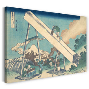 Leinwandbild Katsushika Hokusai - In den Bergen der Provinz Tōtomi (Tōtomi sanchū), aus der Serie Sechsunddreißig Ansichten des Berges Fuji (Fugaku sanjūrokkei)