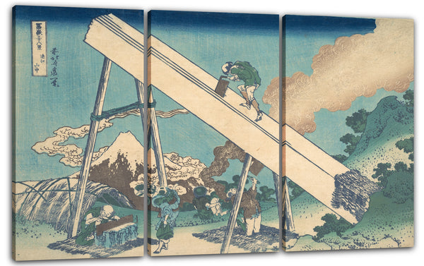 Leinwandbild Katsushika Hokusai - In den Bergen der Provinz Tōtomi (Tōtomi sanchū), aus der Serie Sechsunddreißig Ansichten des Berges Fuji (Fugaku sanjūrokkei)