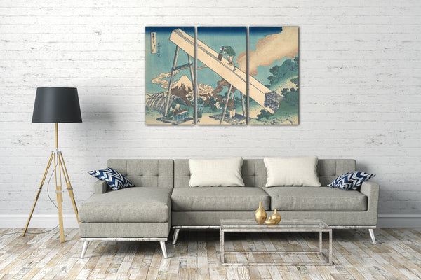 Leinwandbild Katsushika Hokusai - In den Bergen der Provinz Tōtomi (Tōtomi sanchū), aus der Serie Sechsunddreißig Ansichten des Berges Fuji (Fugaku sanjūrokkei)