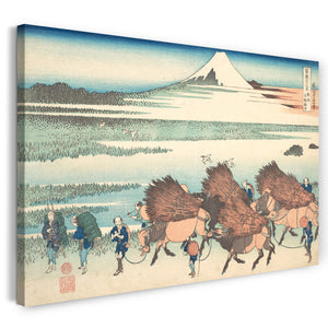 Leinwandbild Katsushika Hokusai - Die Neuen Felder in Ōno in der Provinz Suruga (Sunshū Ōno shinden), aus der Serie Sechsunddreißig Ansichten des Berges Fuji (Fugaku sanjūrokkei)