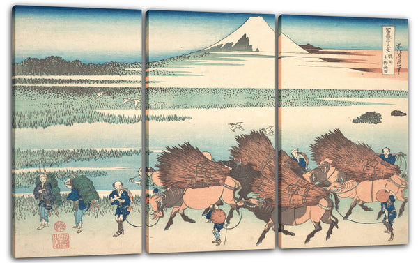 Leinwandbild Katsushika Hokusai - Die Neuen Felder in Ōno in der Provinz Suruga (Sunshū Ōno shinden), aus der Serie Sechsunddreißig Ansichten des Berges Fuji (Fugaku sanjūrokkei)