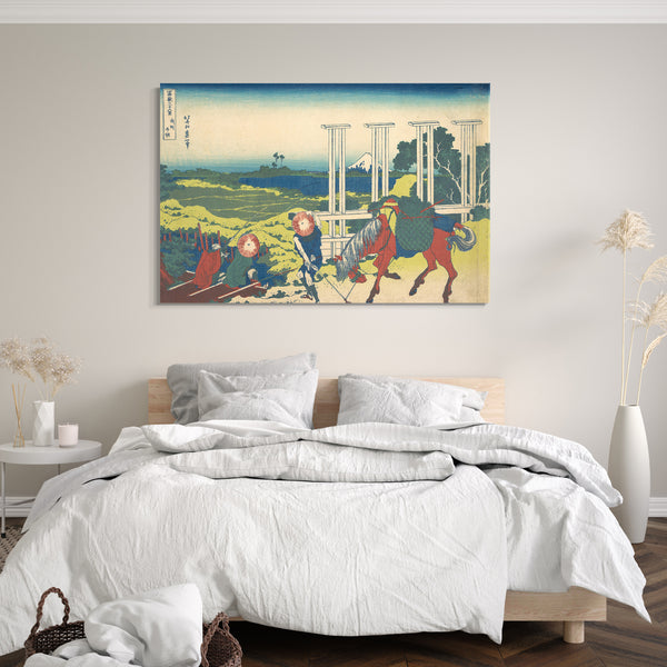 Leinwandbild Katsushika Hokusai - Senju in der Provinz Musashi (Bushū Senju), aus der Serie Sechsunddreißig Ansichten des Berges Fuji (Fugaku sanjūrokkei)