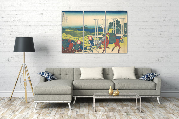 Leinwandbild Katsushika Hokusai - Senju in der Provinz Musashi (Bushū Senju), aus der Serie Sechsunddreißig Ansichten des Berges Fuji (Fugaku sanjūrokkei)
