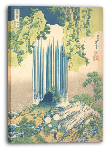 Leinwandbild Katsushika Hokusai - Yōrō-Wasserfall in der Provinz Mino (Mino no Yōrō no taki), aus der Serie "Ein Führer über Wasserfälle in verschiedenen Provinzen (Shokoku taki meguri)"