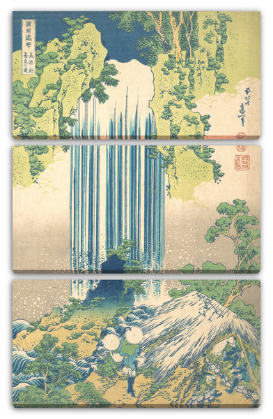 Leinwandbild Katsushika Hokusai - Yōrō-Wasserfall in der Provinz Mino (Mino no Yōrō no taki), aus der Serie "Ein Führer über Wasserfälle in verschiedenen Provinzen (Shokoku taki meguri)"