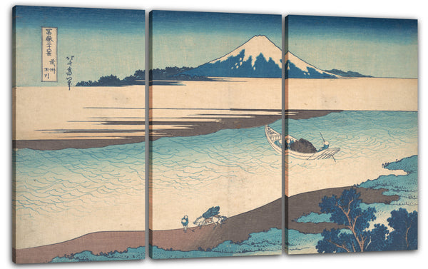Leinwandbild Katsushika Hokusai - FujiThe Tama River, Provinz Musashi, aus der Serie Sechsunddreißig Ansichten des Mount Fuji (Fugaku sanjūrokkei)