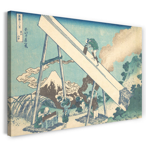 Leinwandbild Katsushika Hokusai - In den Bergen der Tōtomi Provinz (Tōtomi Sanchū), aus der Serie Sechsunddreißig Ansichten des Berges Fuji (Fugaku sanjūrokkei)