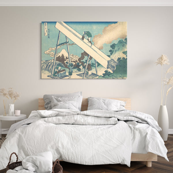 Leinwandbild Katsushika Hokusai - In den Bergen der Tōtomi Provinz (Tōtomi Sanchū), aus der Serie Sechsunddreißig Ansichten des Berges Fuji (Fugaku sanjūrokkei)