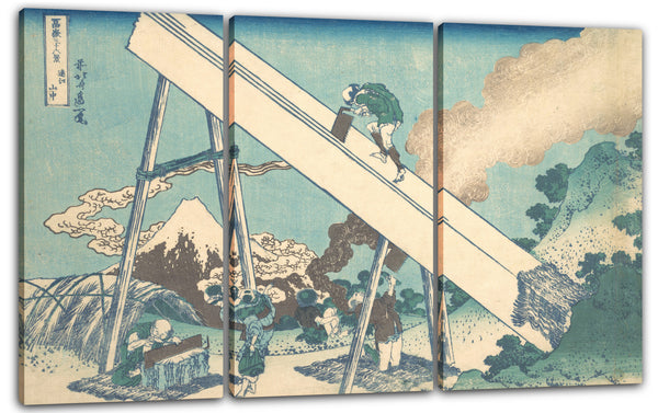 Leinwandbild Katsushika Hokusai - In den Bergen der Tōtomi Provinz (Tōtomi Sanchū), aus der Serie Sechsunddreißig Ansichten des Berges Fuji (Fugaku sanjūrokkei)