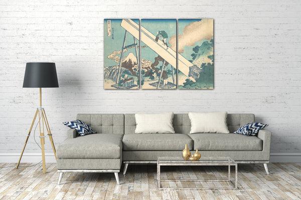 Leinwandbild Katsushika Hokusai - In den Bergen der Tōtomi Provinz (Tōtomi Sanchū), aus der Serie Sechsunddreißig Ansichten des Berges Fuji (Fugaku sanjūrokkei)