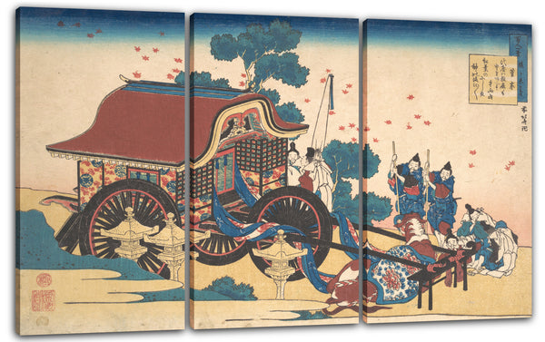 Leinwandbild Katsushika Hokusai - Gedicht von Kanke (Sugawara Michizane), aus der Serie "Einhundert Gedichte, erklärt von der Krankenschwester" (Hyakunin isshu uba ga etoki)