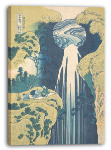 Leinwandbild Katsushika Hokusai - Die Amida-Wasserfälle in den weiten Gebieten der Kisokaidō-Straße (Kisoji no oku Amida-ga-taki), aus der Serie "Eine Führung über Wasserfälle in verschiedenen Provinzen (Shokoku taki meguri)"