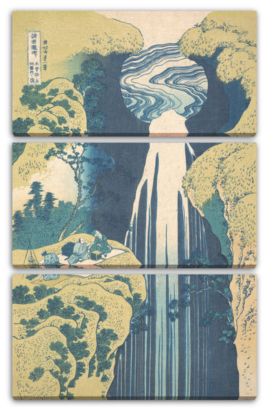Leinwandbild Katsushika Hokusai - Die Amida-Wasserfälle in den weiten Gebieten der Kisokaidō-Straße (Kisoji no oku Amida-ga-taki), aus der Serie "Eine Führung über Wasserfälle in verschiedenen Provinzen (Shokoku taki meguri)"