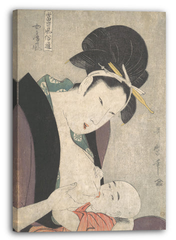 Leinwandbild Kitagawa Utamaro - Mutter und Kind