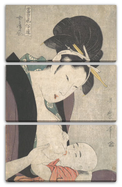 Leinwandbild Kitagawa Utamaro - Mutter und Kind