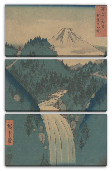 Leinwandbild Utagawa Hiroshige - Ansicht von Fuji San von den Bergen in der Provinz Izu (Izu no Sanchu), aus der Serie Sechsunddreißig Ansichten des Bergs Fuji (Fugaku sanjūrokkei)