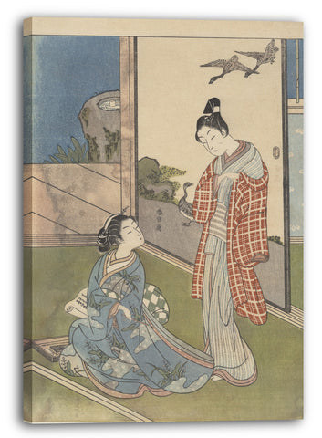 Leinwandbild Suzuki Harunobu - Ein Mädchen, das einen Brief schreibt