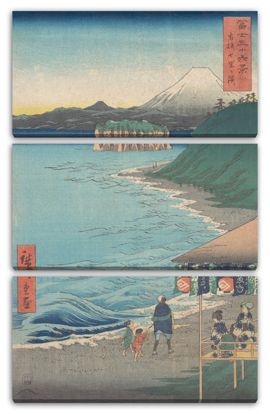 Leinwandbild Utagawa Hiroshige - Ansicht des Berges Fuji vom Seven-ri Strand, Provinz Sagami (Sōshū: Shichi-ri ga hama), aus der Serie Sechsunddreißig Ansichten des Berges Fuji (Fugaku sanjūrokkei)
