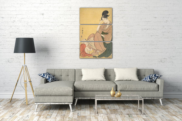 Leinwandbild Kitagawa Utamaro - Frau und Kind