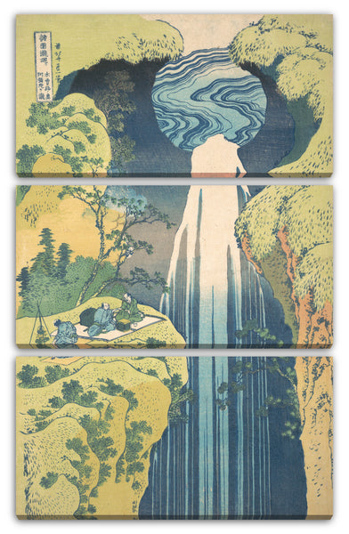 Leinwandbild Katsushika Hokusai - Die Amida-Wasserfälle in den weiten Gebieten der Kisokaidō-Straße (Kisoji no oku Amida-ga-taki), aus der Serie "Eine Führung durch durch Wasserfälle in verschiedenen Provinzen (Shokoku taki meguri)"
