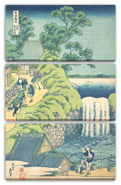 Leinwandbild Katsushika Hokusai - Die Wasserfälle in Aoigaoka in der östlichen Hauptstadt (Tōto Aoigaoka no taki), aus der Serie "Eine Führung durch durch Wasserfälle in verschiedenen Provinzen (Shokoku taki meguri)"
