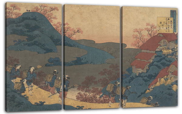 Leinwandbild Katsushika Hokusai - Gedicht von Sarumaru Dayū, aus der Serie Einhundert Gedichte von der Krankenschwester erzählt (Hyakunin isshu uba ga etoki)