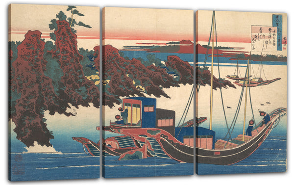 Leinwandbild Katsushika Hokusai - Gedicht von Chūnagon Yakamochi (Ōtomo no Yakamochi), aus der Serie "Einhundert Gedichte", erzählt von der Krankenschwester (Hyakunin ishu uba ga etoki)