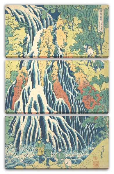 Leinwandbild Katsushika Hokusai - Kirifuri-Wasserfall am Kurokami-Berg in Shimotsuke (Shimotsuke Kurokamiyama Kirifuri no taki), aus der Serie "Eine Führung durch Wasserfälle in verschiedenen Provinzen (Shokoku taki meguri)"