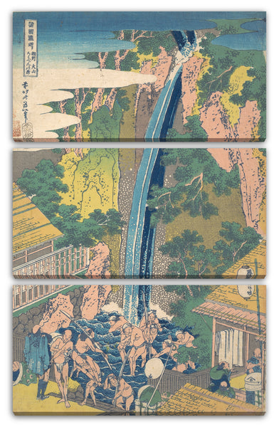 Leinwandbild Katsushika Hokusai - Rōben Wasserfall in Ōyama in der Provinz Sagami (Sōshū Ōyama Rōben no taki), aus der Serie "Eine Führung durch Wasserfälle in verschiedenen Provinzen (Shokoku taki meguri)"