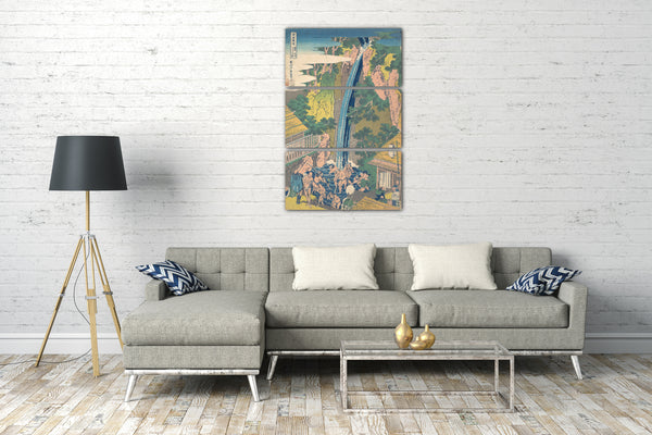 Leinwandbild Katsushika Hokusai - Rōben Wasserfall in Ōyama in der Provinz Sagami (Sōshū Ōyama Rōben no taki), aus der Serie "Eine Führung durch Wasserfälle in verschiedenen Provinzen (Shokoku taki meguri)"