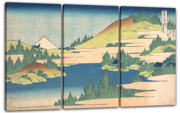 Leinwandbild Katsushika Hokusai - Der See bei Hakone in der Sagami Provinz (Sōshū Hakone kosui), aus der Serie Sechsunddreißig Ansichten des Berges Fuji (Fugaku sanjūrokkei)