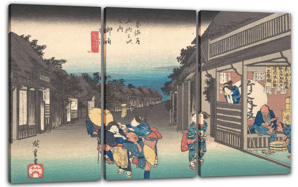 Leinwandbild Utagawa Hiroshige - Goyu, Tabibito Ryujo