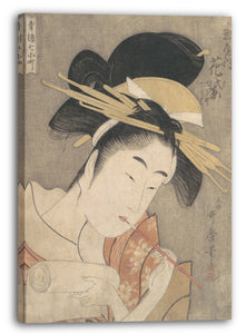 Leinwandbild Kitagawa Utamaro - Hanamurasaki der Tamaya, aus der Serie Sieben Komachi aus dem Vergnügungsviertel (Seirō Nana Komachi)
