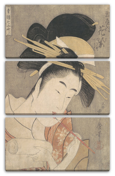 Leinwandbild Kitagawa Utamaro - Hanamurasaki der Tamaya, aus der Serie Sieben Komachi aus dem Vergnügungsviertel (Seirō Nana Komachi)