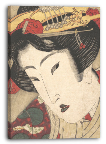 Leinwandbild Keisai Eisen - Zurückgewiesene Geisha von Leidenschaften, die durch den Frühlingsschnee gekühlt wurden