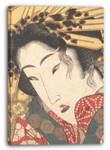 Leinwandbild Keisai Eisen - Zurückgewiesene Geisha von Leidenschaften, die durch den Frühlingsschnee gekühlt wurden