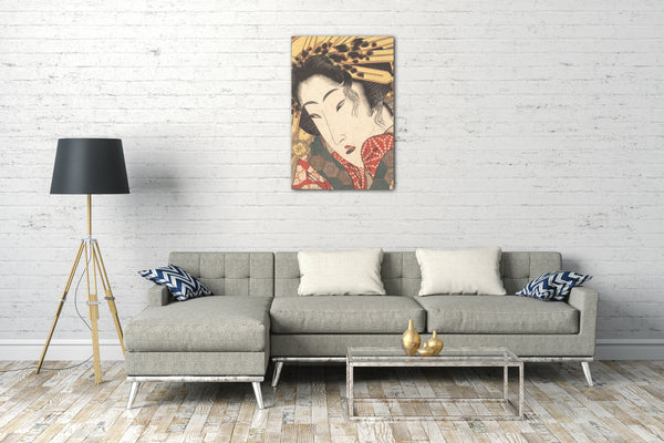 Leinwandbild Keisai Eisen - Zurückgewiesene Geisha von Leidenschaften, die durch den Frühlingsschnee gekühlt wurden