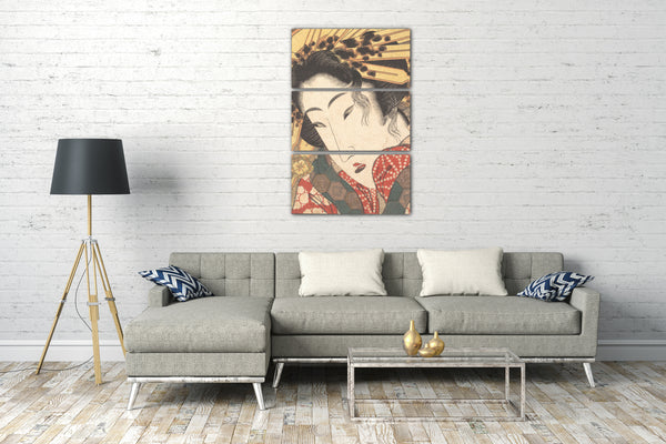 Leinwandbild Keisai Eisen - Zurückgewiesene Geisha von Leidenschaften, die durch den Frühlingsschnee gekühlt wurden